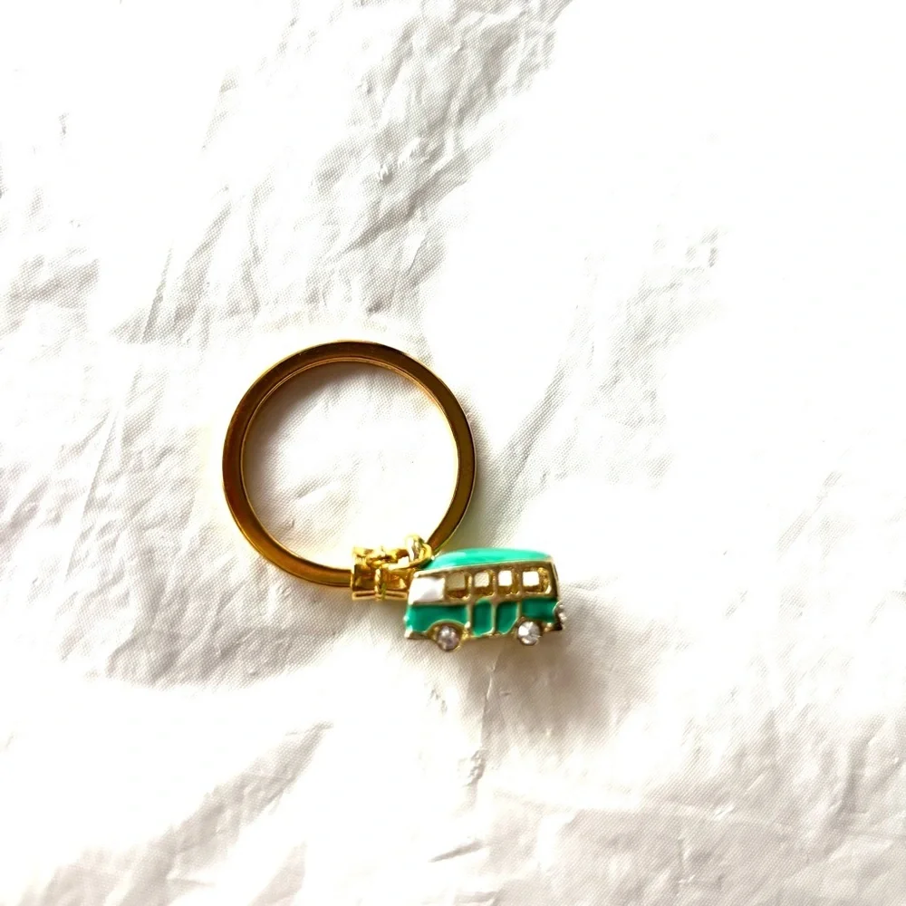 NWT Keychain Purse Charm VW Van Green and Gold Bus - Picture 2 of 8